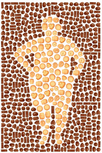 silhoutte made from cookies and candy